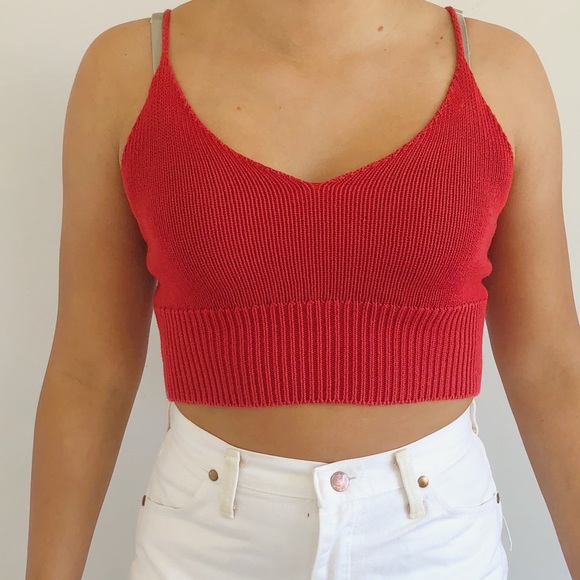 Brandy Melville red knit tank top - Picture 1 of 3